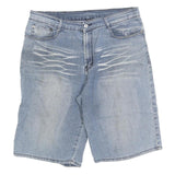 BUHMAA Mens Shorts Blue Casual Denim L W36 Retro Stylish Pockets