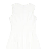 CALVIN KLEIN Womens White Fit & Flare Cotton Blend Sleeveless Knee Length Dress