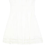 CALVIN KLEIN Womens White Fit & Flare Cotton Blend Sleeveless Knee Length Dress