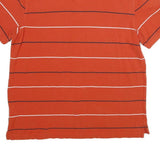 NAUTICA Mens Orange & Navy Striped Short Sleeve Polo Shirt XL Classic Fit