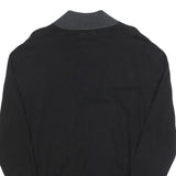 CALVIN KLEIN Mens Black & Grey Plain Pullover Jumper Crew Neck Cotton L