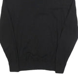 CALVIN KLEIN Mens Black & Grey Plain Pullover Jumper Crew Neck Cotton L