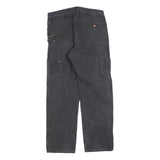 DICKIES Mens Relaxed Black Denim Jeans W36 L34 Cotton Blend Zip Pockets