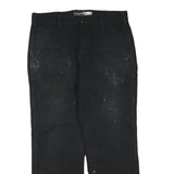 CARHARTT Mens Cotton Blend Black Regular Fit Straight Leg Trousers W34 L27