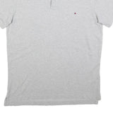 TOMMY HILFIGER Mens Grey Short Sleeve Plain Polo Shirt XL Classic Cotton
