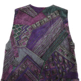 MEDEX Womens Purple Printed Button Jacket M Polyester Blend Relaxed Fit