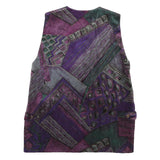 MEDEX Womens Purple Printed Button Jacket M Polyester Blend Relaxed Fit