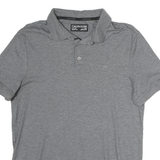 CALVIN KLEIN Mens Grey Short Sleeve Plain S Polo Shirt Cotton Casual Basic