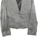 ARMANI JEANS Womens Grey Jacket S Cotton Blend Tailored Button Plain Stylish