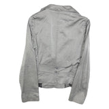 ARMANI JEANS Womens Grey Jacket S Cotton Blend Tailored Button Plain Stylish