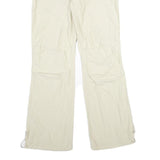 H&M Womens Cotton Blend Beige Regular Fit Straight Leg Trousers W28 L32
