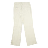 H&M Womens Cotton Blend Beige Regular Fit Straight Leg Trousers W28 L32