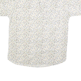 SYMBOL Womens Cream Floral Print Shirt L Button Cotton Summer Casual