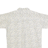 SYMBOL Womens Cream Floral Print Shirt L Button Cotton Summer Casual