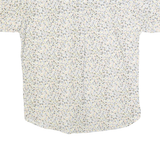 SYMBOL Womens Cream Floral Print Shirt L Button Cotton Summer Casual