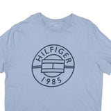 TOMMY HILFIGER Mens Blue Graphic T-Shirt XL Short Sleeve Crew Neck Cotton Blend
