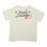 DISNEY Mens White Graphic T-Shirt L Short Sleeve Crew Neck Happy Moments Cartoon