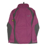 JACK WOLFSKIN Womens Purple & Grey Outdoor Jacket UK 12 Polyester Blend Zip