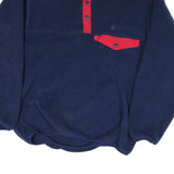 Mens Navy Blue Contrast Red High Neck Polyester Blend Pullover Jumper L Casual