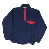 Mens Navy Blue Contrast Red High Neck Polyester Blend Pullover Jumper L Casual