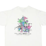 ONEITA Mens White Cotton Blend Graphic T-Shirt 2XL Short Sleeve Crew Neck