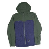 SLAZENGER Mens Green & Blue Zip Jacket M Polyester Colourblock Sportswear