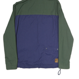 SLAZENGER Mens Green & Blue Zip Jacket M Polyester Colourblock Sportswear