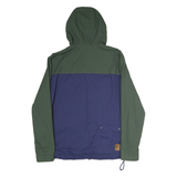 SLAZENGER Mens Green & Blue Zip Jacket M Polyester Colourblock Sportswear