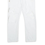 TOMMY JEANS Womens White Slim Skinny Denim Jeans W32 L26 Distressed Ripped