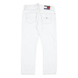 TOMMY JEANS Womens White Slim Skinny Denim Jeans W32 L26 Distressed Ripped