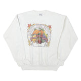 TEASE Mens White Harvest Time Produce Cotton Blend Crew Neck Sweatshirt L