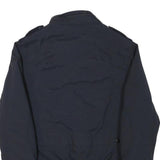 SCHOTT Mens Navy Blue Flight Jacket S Polyester Blend Zip Button Pocket