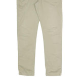 DICKIES Womens Slim Beige Cotton Blend Slim Fit Trousers W32 L28 Zip Closure