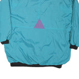 Womens Blue & Purple Nylon Button Jacket L Plain Size L Lightweight Retro