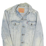 LEVI'S Mens Blue Denim Jacket S Cotton Blend Button Closure Classic Style