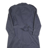 TOPLINE Womens Blue Button Cotton Blend Classic Regular Fit Trench Jacket M