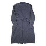 TOPLINE Womens Blue Button Cotton Blend Classic Regular Fit Trench Jacket M