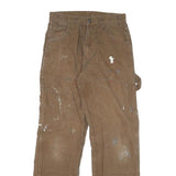 DICKIES Mens Cotton Blend Brown Regular Fit Straight Leg Trousers W26 L30