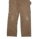 DICKIES Mens Cotton Blend Brown Regular Fit Straight Leg Trousers W26 L30