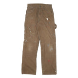 DICKIES Mens Cotton Blend Brown Regular Fit Straight Leg Trousers W26 L30