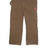 DICKIES Mens Cotton Blend Brown Regular Fit Straight Leg Trousers W26 L30