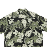 PURITAN Mens Black & Green Leaf Print Cotton Blend Shirt XL Casual Beach Style