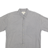 NATURAL ISSUE Mens Blue & White Pattern Cotton Shirt L Casual Button Front Short