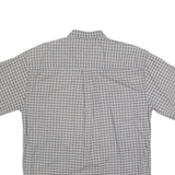 NATURAL ISSUE Mens Blue & White Pattern Cotton Shirt L Casual Button Front Short