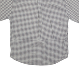 NATURAL ISSUE Mens Blue & White Pattern Cotton Shirt L Casual Button Front Short