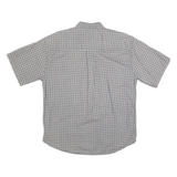 NATURAL ISSUE Mens Blue & White Pattern Cotton Shirt L Casual Button Front Short