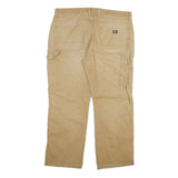 DICKIES Mens Cotton Blend Beige Regular Fit Trousers W38 L30 Workwear Zip
