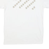 NEW BALANCE Mens White Cotton Blend Graphic T-Shirt L Short Sleeve Crew Neck