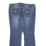 PAISLEY SKY Womens Regular Fit Blue Stretch Denim Bootcut Jeans W36 L30 Crystal