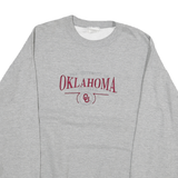 JERZEES Mens Grey University Of Oklahoma Crew Neck L Cotton Blend Sweatshirt